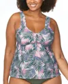 Raisins Curve Trendy Plus Rimini Printed Tankini In Multi