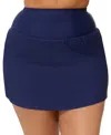 Raisins Curve Trendy Plus Size Bravo Swim Skirt In Blue
