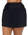 Raisins Curve Trendy Plus Size Bravo Tummy-control Swim Skirt In Black
