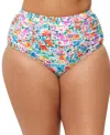 Shop Raisins Curve Trendy Plus Size Costa Side-shirred Bikini Bottoms