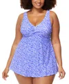 Raisins Curve Trendy Plus Size Lucia Swim Dress In Multi