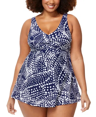 Raisins Curve Trendy Plus Size Lucia Swim Dress In Multi