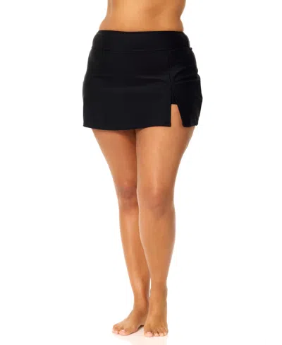 Raisins Curve Trendy Plus Size Tango Trendy Swim Skirt In Black
