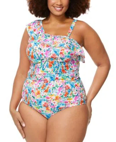 Raisins Curve Trendy Plus Size Ysabel Tankini Top Costa Side Shirred Bikini Bottoms