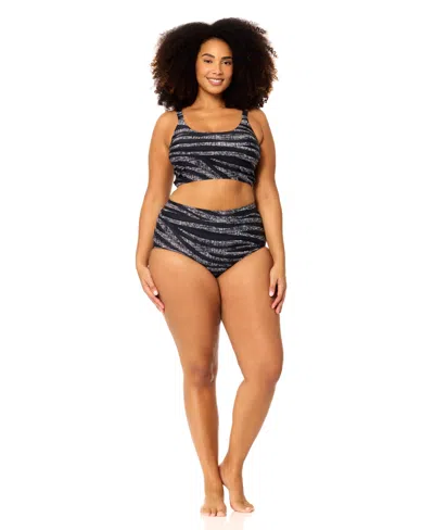 Raisins Curve Women's Aruba Scoop Neck Longline Bra In Metallic