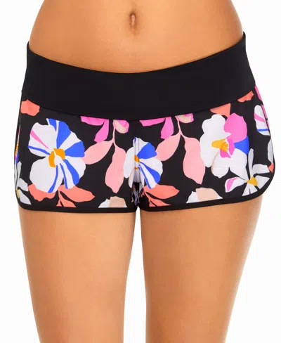 Raisins Juniors' Aloha Printed 2" Pull-on Board Shorts In Black Multi