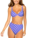 Raisins Juniors Full Moon Bikini Top Bottoms In Blue