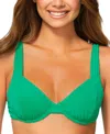 Raisins Juniors Full Moon Underwire Bikini Top Oahu Bottoms In Green
