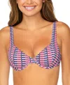 Raisins Juniors' Full Moon Geo-print Underwired Bra Top In Mauve