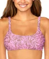 RAISINS JUNIORS' GOLDEN SCOOP-NECK BRALETTE BIKINI TOP