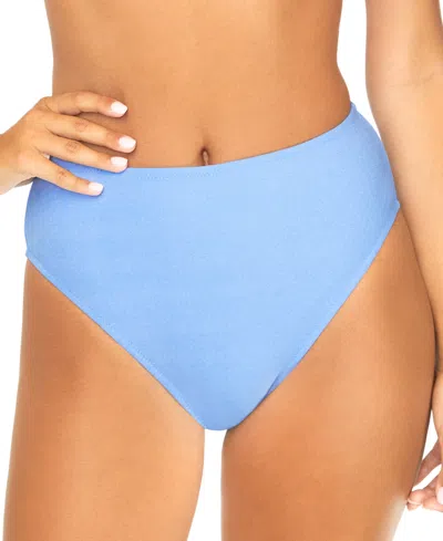 Raisins Juniors' Indo High-waisted Bikini Bottoms In Blue,white