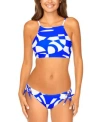 Raisins Juniors Kaori Printed Tankini Top Tied Bottoms In Blue