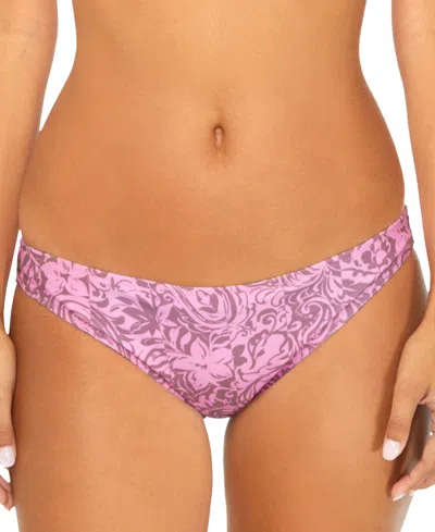 Raisins Juniors' Lowrider Printed Bikini Bottoms In Mauve