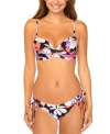Raisins Juniors Moonshadow Bikini Top Tied Bottoms In Black Multi