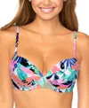 Raisins Juniors Moonshadow Printed Bikini Top Tied Bottoms In White Multi