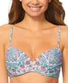 Raisins Juniors Moonshadow Underwire Bikini Top Sweet Side Tie Bikini Bottoms In Blue