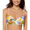 Raisins Juniors Moonshadow Womens Printed Push Up Bikini Swim Top In Multi