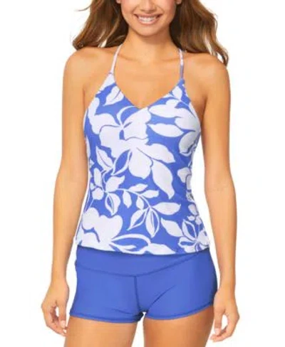 Raisins Juniors Noumea Tankini Top Surf Boy Shorts Swim Bottoms In Blue