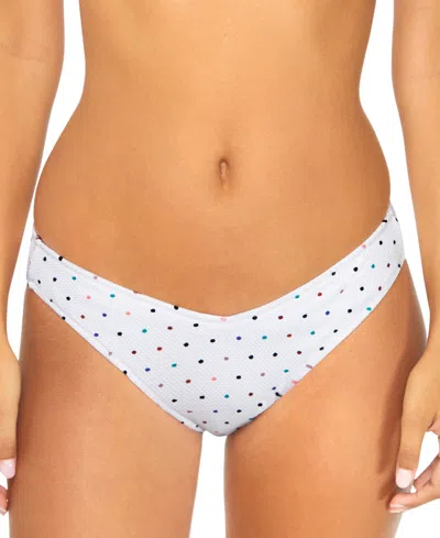 Raisins Juniors' Oahu Printed V-waist Bikini Bottoms In White