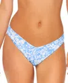 Raisins Juniors' Oahu Reversible Floral V-shape Bottom In Blue,white