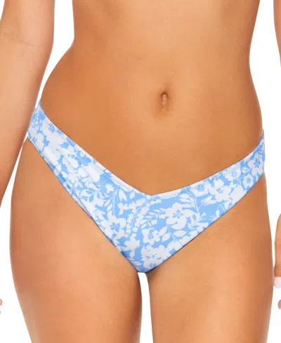 Raisins Juniors' Oahu Reversible Floral V-shape Bottom In Blue,white