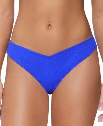 Raisins Juniors' Oahu V-shape Solid Bikini Bottoms In Blue Sport