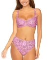 Raisins Juniors Printed Cutout Bikini Top Bottoms In Mauve