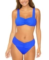 RAISINS JUNIORS RUCHED TIE BACK BIKINI TOP BOTTOMS