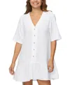 Raisins Playa Button Up In White