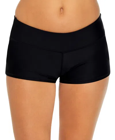 Raisins Juniors' Surf Solid Pull-on Swim Shorts In Black
