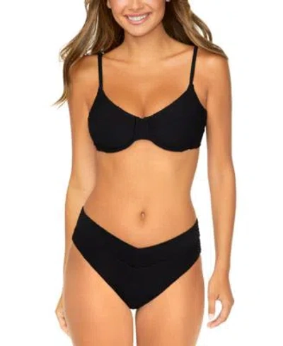 Raisins Juniors Underwire Bikini Top Bottoms In Black