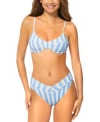 Raisins Juniors Vibras Underwire Bikini Top Selina V Waist Bikini Bottoms In Blue
