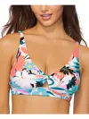 Raisins Juniors Womens Floral Print Back Tie Bikini Swim Top In Multi