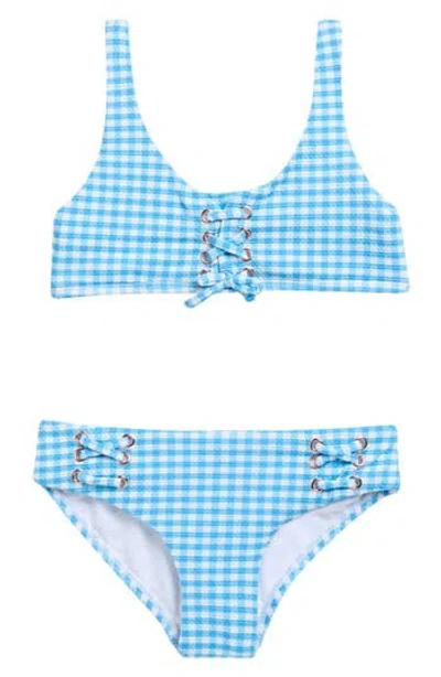 Raisins Kids' Gingham Newport 2-piece Bikini In Blue