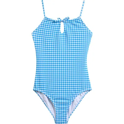 Raisins Kids' Gingham One-piece Swimsuit In Blue