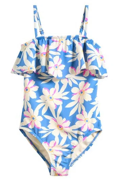 Raisins Kids' La Playa Floral One-piece Swimsuit In Slate