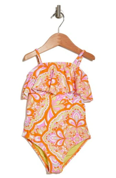 Raisins Kids' La Playa One-piece Swimsuit In Orange