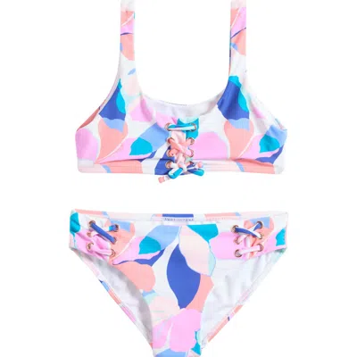Raisins Kids' Newport Lace-up Two-piece Swimsuit In Multi