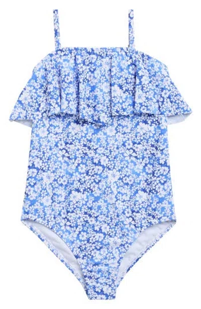 Raisins Kids' Print La Playa One-piece Swimsuit In Blue
