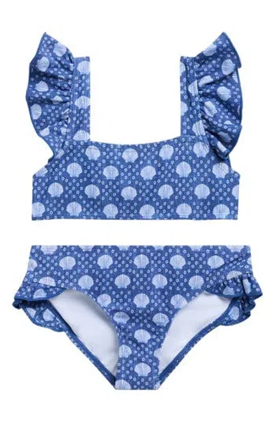 Raisins Kids' Shell Print 2-piece Bikini In Blue