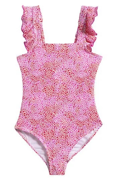 Raisins Kids' Tangalooma One-piece Swimsuit In Red