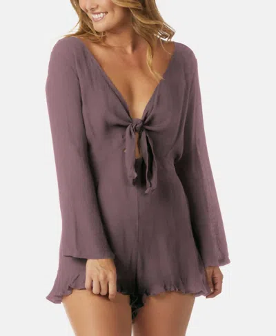 Raisins Newport Romper Cover Up In Grape In Purple