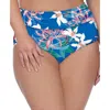 Raisins Plus Mombasa Womens Floral High-waist Swim Bottom Separates In Blue