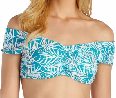 Raisins Poolside Off The Shoulder Top In Glow Blue