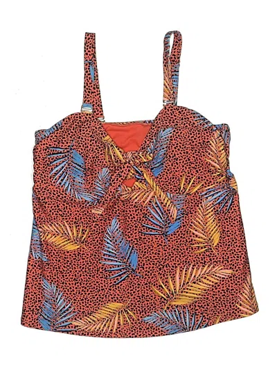 Pre-owned Raisins Swimsuit Top Orange Print Pattern Swimwear