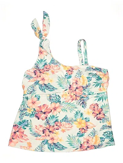 Raisins Swimsuit Top White Floral Pattern Swimwear