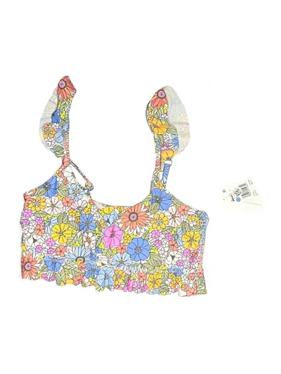 Raisins Swimsuit Top Yellow Floral Pattern Swimwear In Animal Print