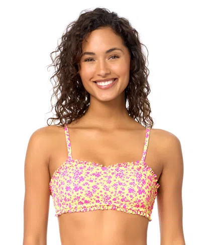 Raisins Women's Bandeau Neck Printed Swim Bikini Top In Multi