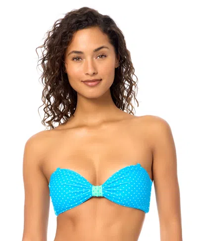 Raisins Women's Biscayne Bandeau Neck Swim Bikini Top In Blue