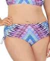 Raisins Women's Curve Adjustable Hipster Bikini Bottom - Plus In Stolen Heart In Multi